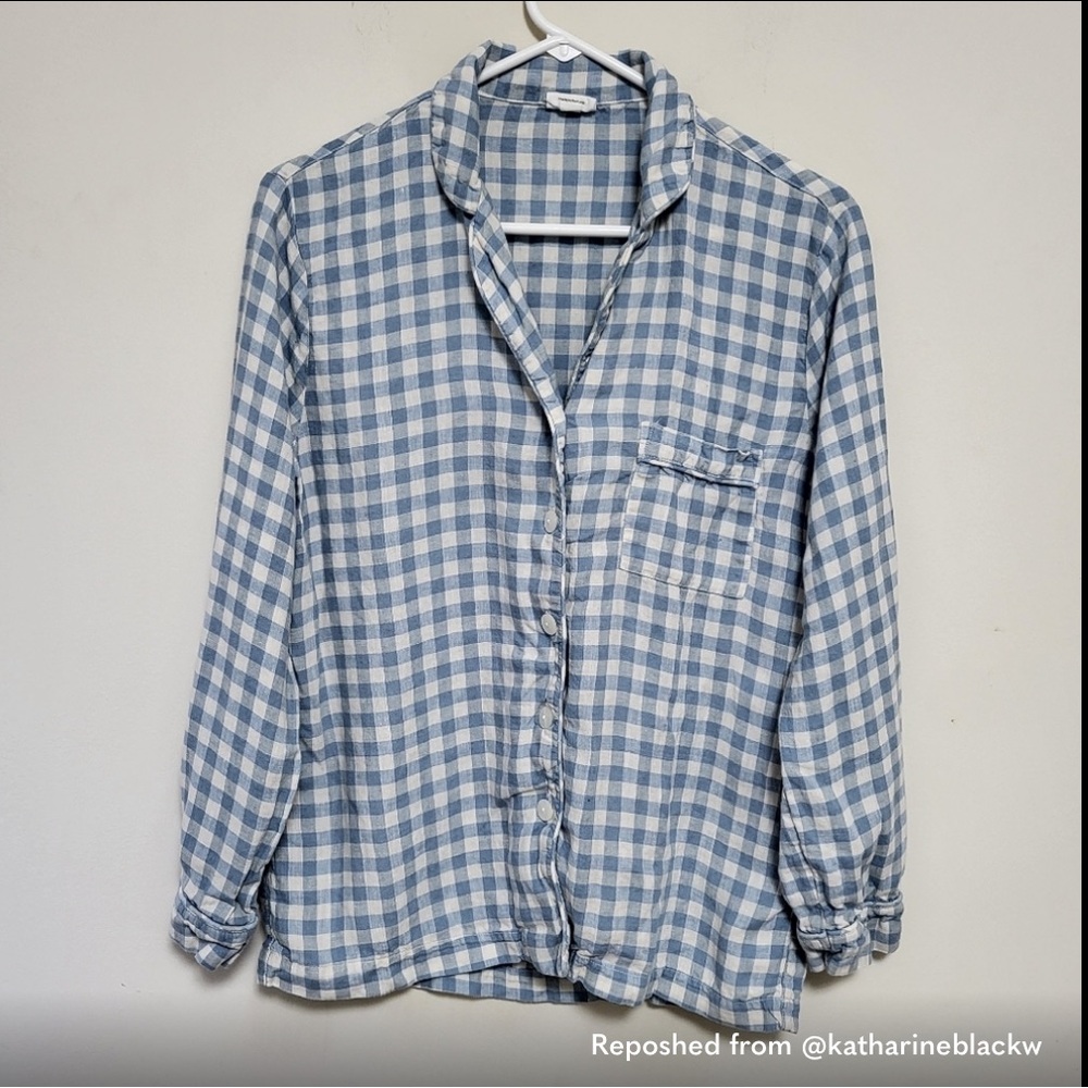 Piglet In Bed Gingham Pajama Top